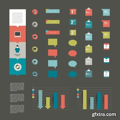 Collection of elements of infographics vector image 25 Eps