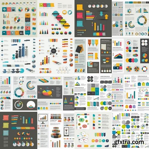 Collection of elements of infographics vector image 25 Eps