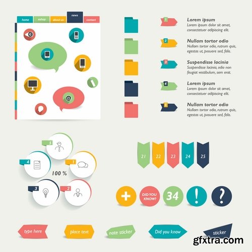 Collection of elements of infographics vector image 25 Eps