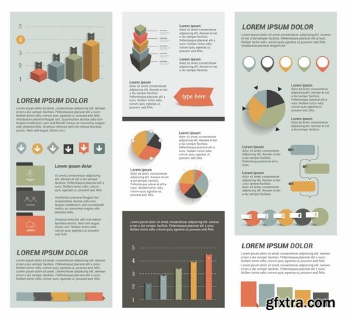 Collection of elements of infographics vector image 25 Eps