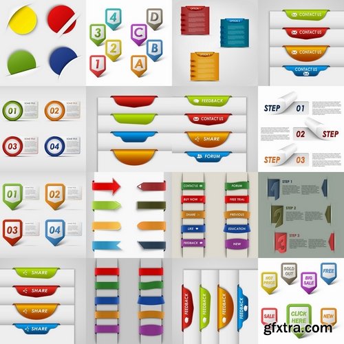 Collection of elements of web design vector image 25 Eps