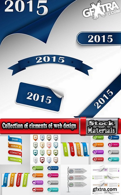 Collection of elements of web design vector image 25 Eps