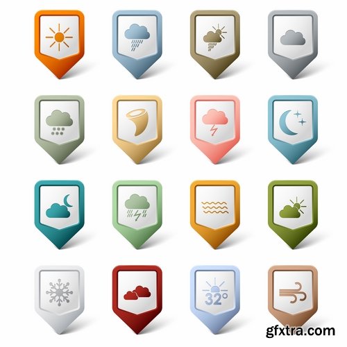 Collection of elements of web design vector image 25 Eps