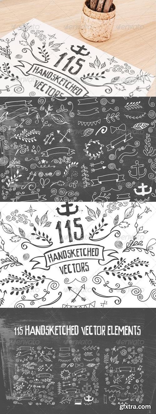 GraphicRiver - 115 Handsketched Vector Elements Kit