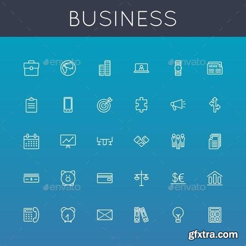GraphicRiver - Vector Business Line Icons