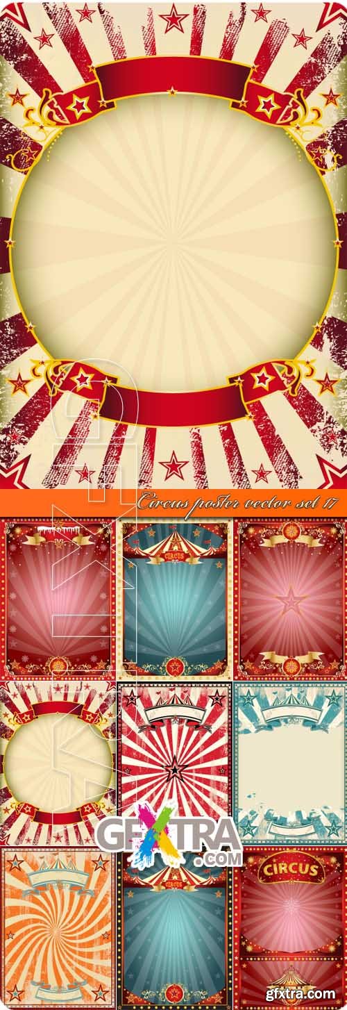 Circus poster vector set 17