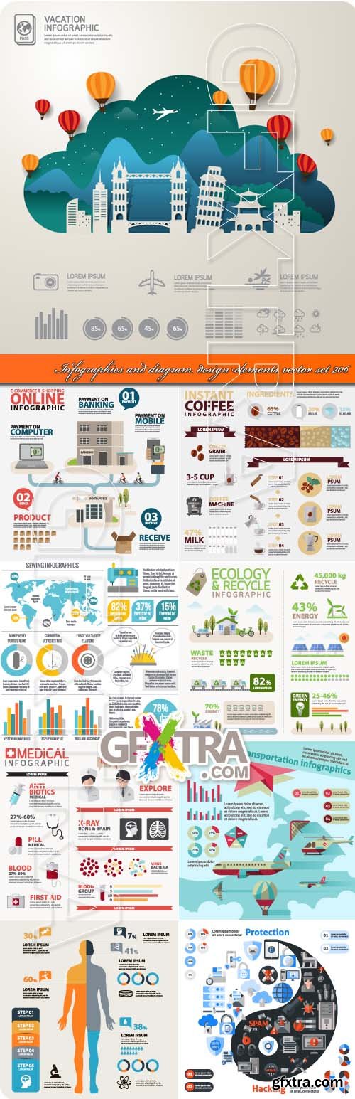 Infographics and diagram design elements vector set 206