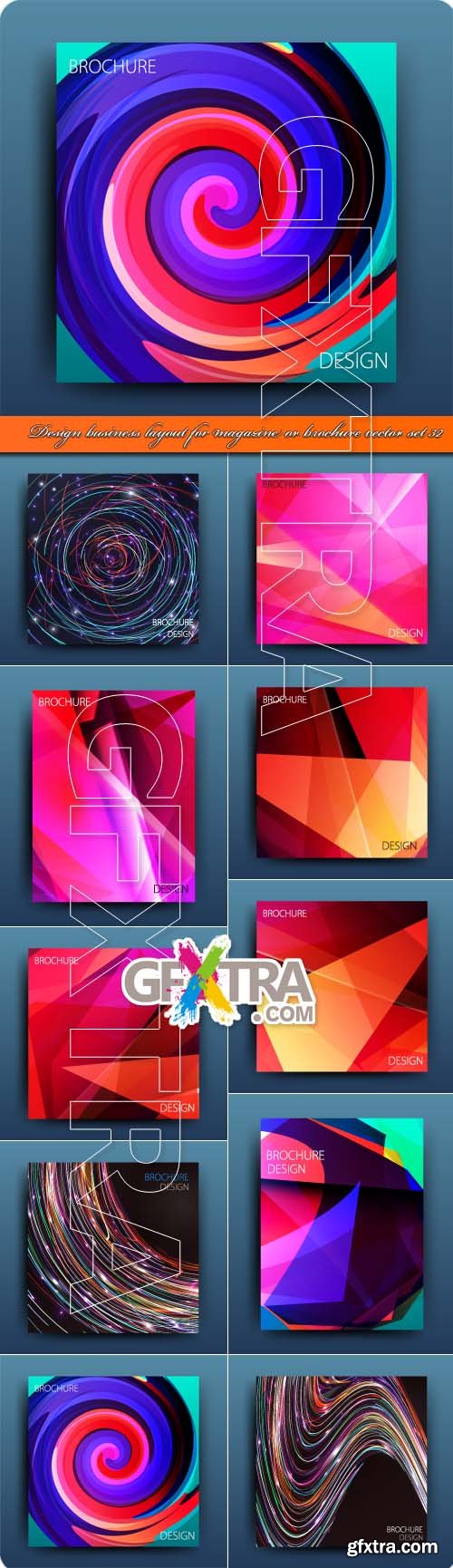 Design business layout for magazine or brochure vector set 32