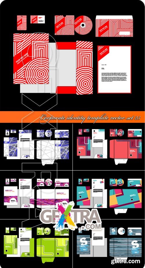 Corporate identity template vector set 23