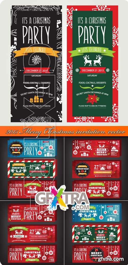 2015 Merry Christmas invitation vector