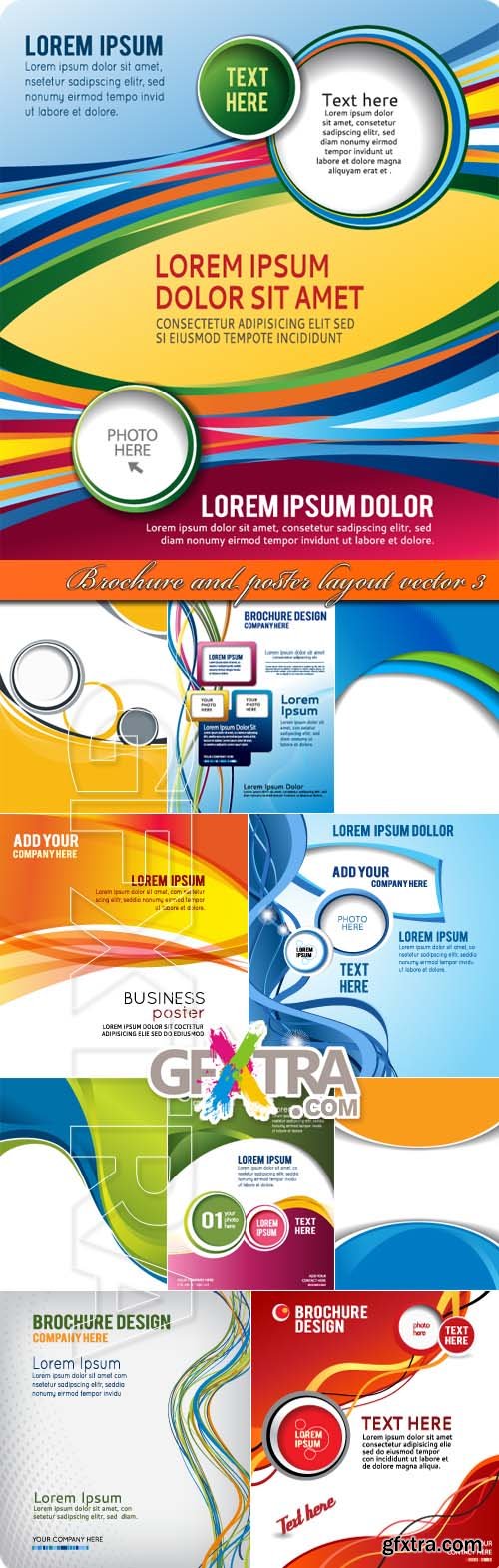 Brochure and poster layout vector 3