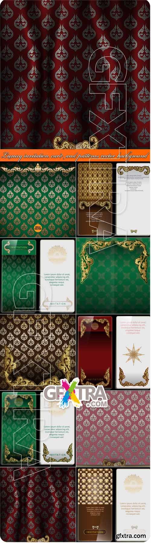 Luxury invitation card and patterns vector background