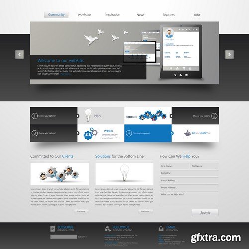 Stock Vectors - Website template 19, 25xEPS