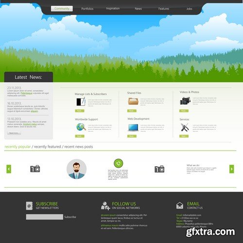 Stock Vectors - Website template 19, 25xEPS