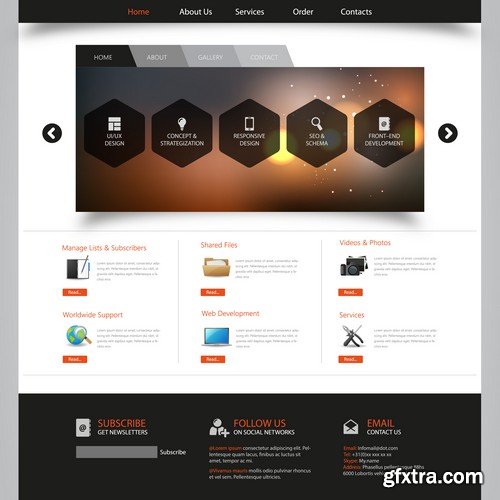 Stock Vectors - Website template 19, 25xEPS