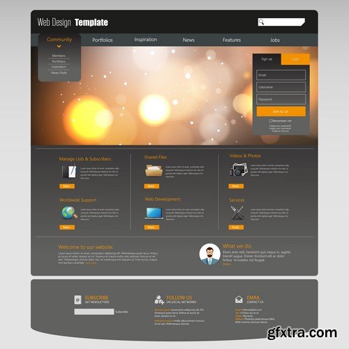 Stock Vectors - Website template 19, 25xEPS