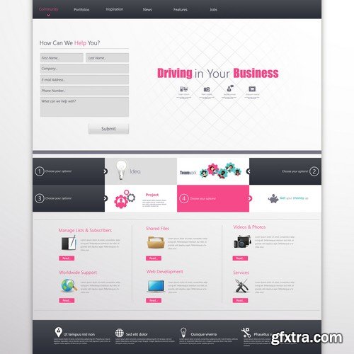 Stock Vectors - Website template 19, 25xEPS