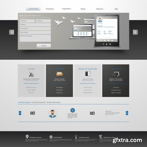 Stock Vectors - Website template 19, 25xEPS