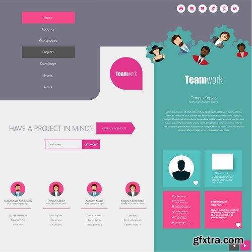 Stock Vectors - Website template 19, 25xEPS