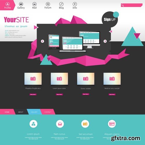 Stock Vectors - Website template 19, 25xEPS