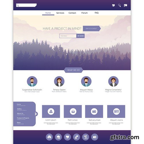 Stock Vectors - Website template 19, 25xEPS