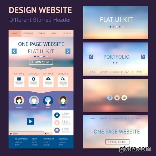 Stock Vectors - Website template 19, 25xEPS