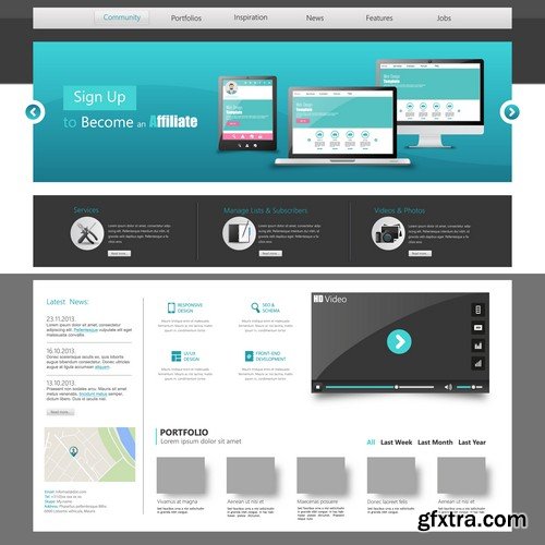 Stock Vectors - Website template 19, 25xEPS