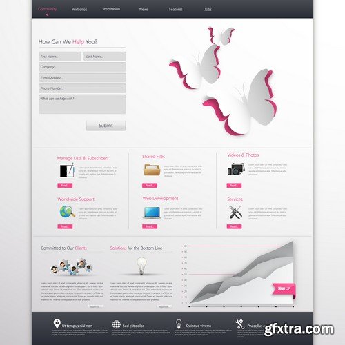 Stock Vectors - Website template 19, 25xEPS