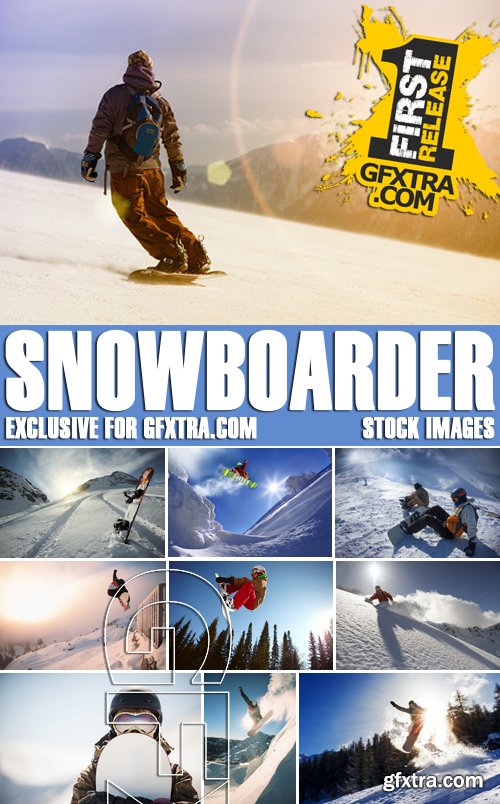 Stock Photos - Snowboarder, 25xJPG