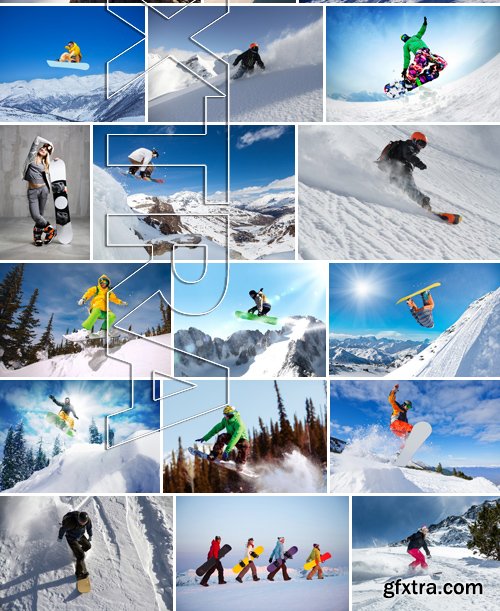 Stock Photos - Snowboarder, 25xJPG