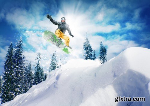 Stock Photos - Snowboarder, 25xJPG