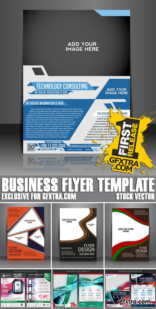 Stock Vectors - Business Flyer Template, 25xEPS