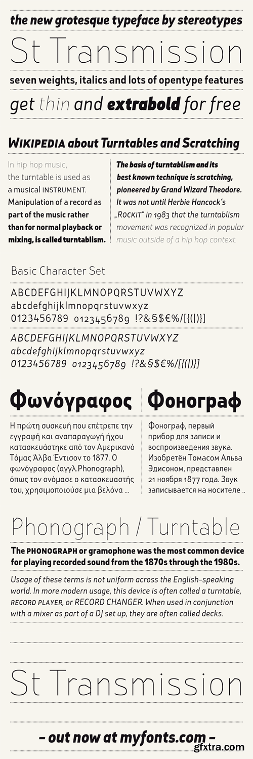 St Transmission Font Family - 14 Fonts for $149