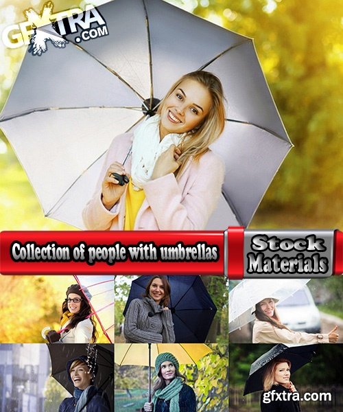 Collection of people with umbrellas 25 UHQ Jpeg