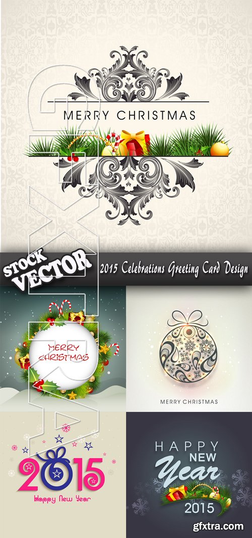 Stock Vector - 2015 Celebrations Greeting Card Design