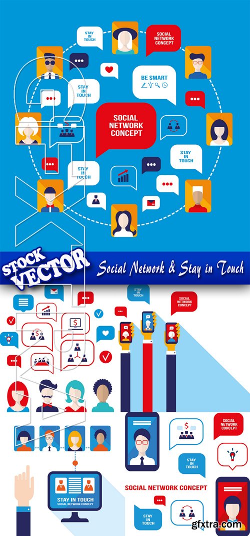 Stock Vector - Social Network & Stay in Touch