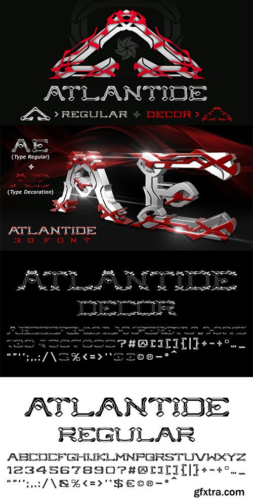 Atlantide Font Family - 2 Fonts 60$