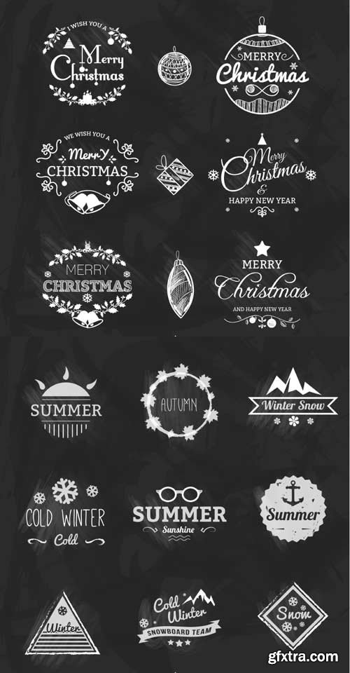 Chalked holiday tags