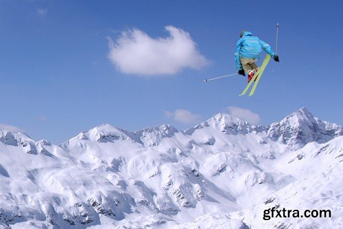 Stock Photos - Mountain - Skier, 25xJPG