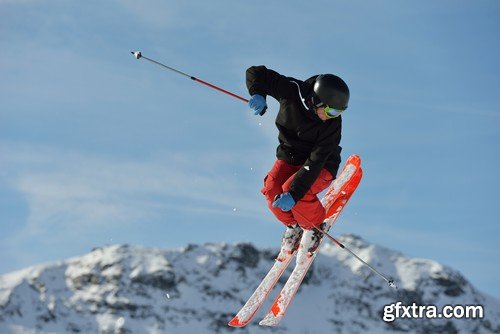 Stock Photos - Mountain - Skier, 25xJPG