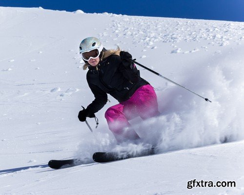 Stock Photos - Mountain - Skier, 25xJPG