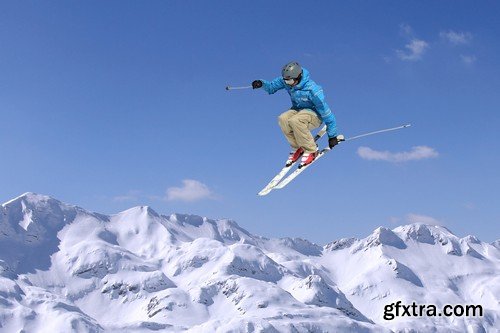 Stock Photos - Mountain - Skier, 25xJPG