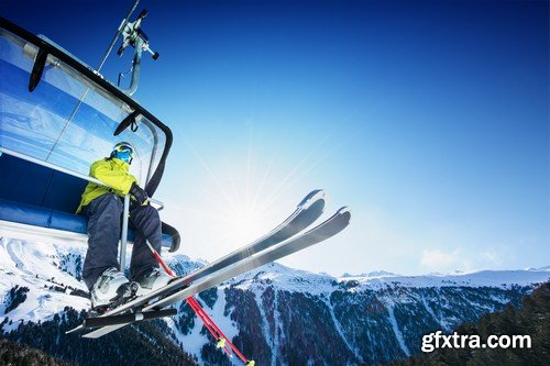 Stock Photos - Mountain - Skier, 25xJPG