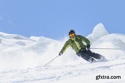 Stock Photos - Mountain - Skier, 25xJPG