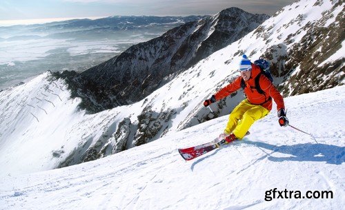 Stock Photos - Mountain - Skier, 25xJPG