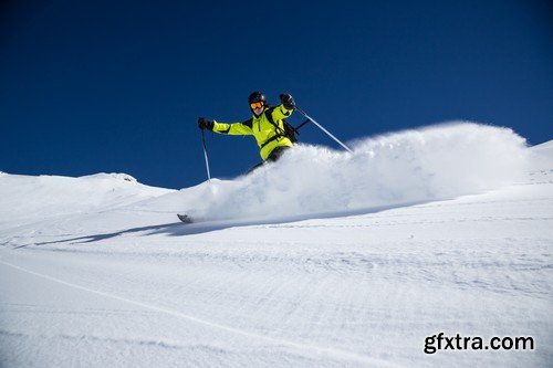 Stock Photos - Mountain - Skier, 25xJPG