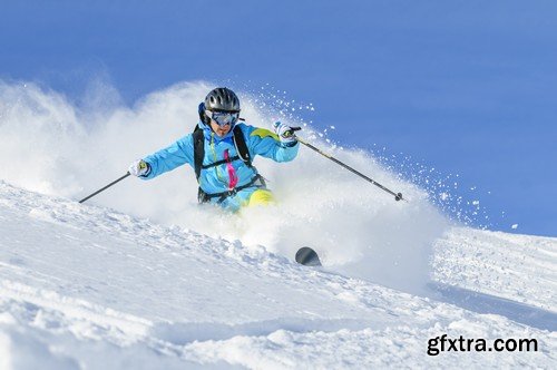 Stock Photos - Mountain - Skier, 25xJPG