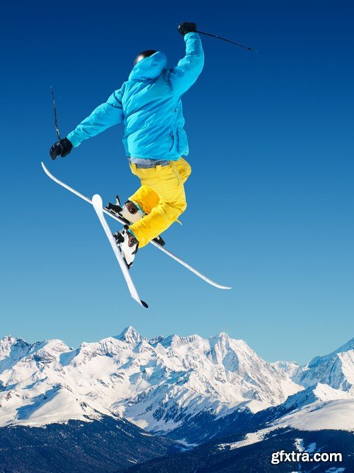 Stock Photos - Mountain - Skier, 25xJPG