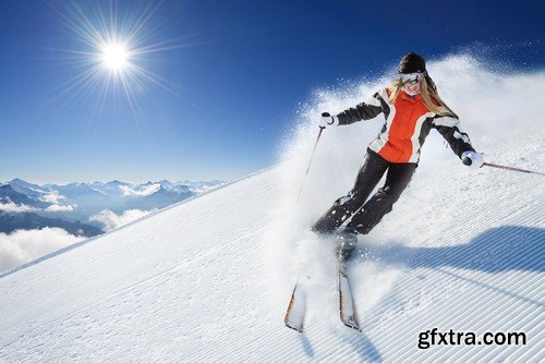 Stock Photos - Mountain - Skier, 25xJPG