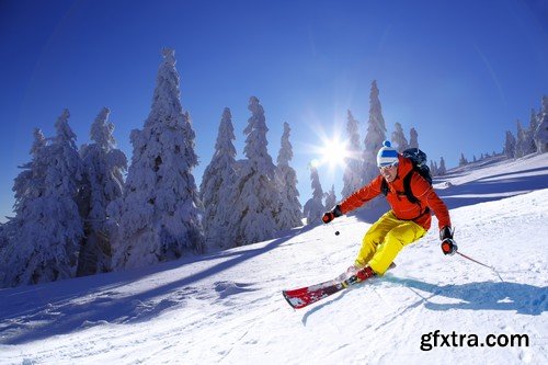 Stock Photos - Mountain - Skier, 25xJPG